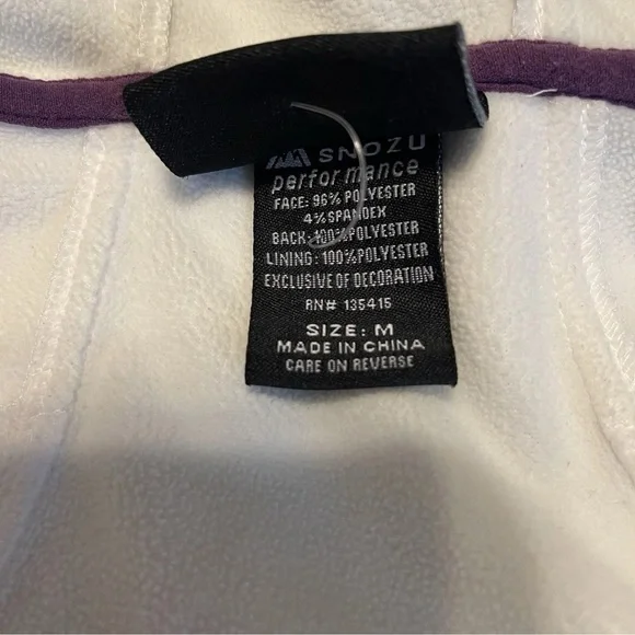 Snozu Performance Jacket Full Zip White Soft Ladies Size Medium*READ* - Picture 9 of 13